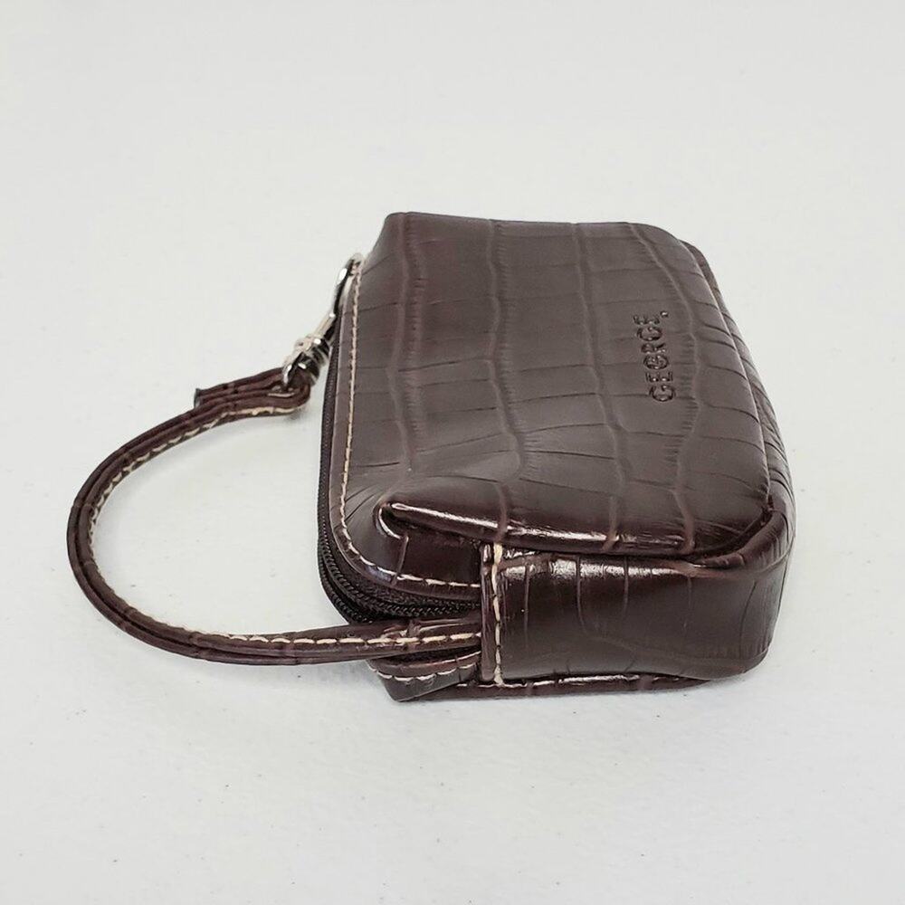 George Croc Embossed Faux Leather Zip Coin Pouch Wallet - Picture 8 of 9